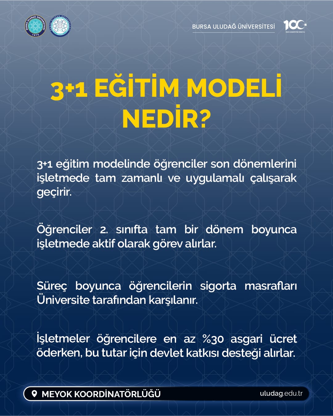 BUÜ’de 3+1 İME Modeli Uygulaması Başlıyor